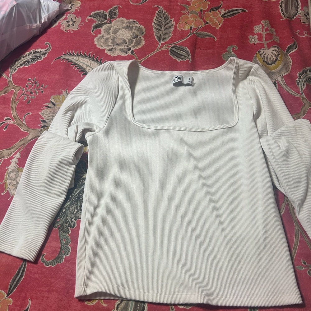 Hollister Cream Ribbed Top